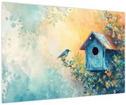 Obraz - Vtáčia búdka, akvarel (90x60 cm)