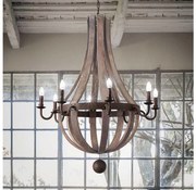 Ideal Lux - Luster na reťazi MILLENNIUM 8xE14/40W/230V pr. 92 cm breza/hnedá