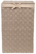 Hnedý viskózny kôš na bielizeň s vekom Compactor Laundry Basket Linen, výška 60 cm