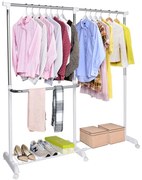 Vešiak RUFO na kolieskach, biely