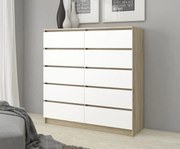 Komoda Kraft 10SZ (dub sonoma + biela). Akcia -18%. Vlastná spoľahlivá doprava až k Vám domov. 1117145