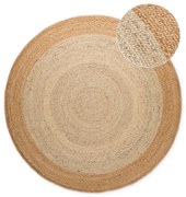 Obojstranný/ručne tkaný jutový okrúhly koberec slonovinový ø 160 cm Jutta Ivory – Hanse Home