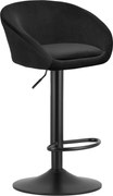 Barová stolička EAST čierny zamat / čierna podnož