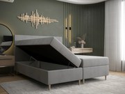 Manželská posteľ  Boxspring 140 cm Flu (tmavosivá) (s matracom a úložným priestorom). Akcia -20%. Vlastná spoľahlivá doprava až k Vám domov. 1046534