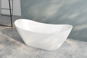 Erga Iris, voľne stojaca vaňa 160x75 cm + odtoková zátka, biela lesklá, ERG-IRIS-160075-WH-WH
