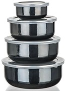 Banquet Súprava smaltovaných misiek METALLIC Black, 8 ks