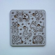 Drevené detské puzzle - Farma - Buk