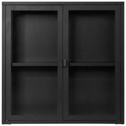 Čierna kovová závesná vitrína 80x80 cm Brisbane – House Nordic