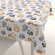 Biante Detský bavlnený štvorcový obrus Sandra SA-223 Zvieratká s mláďátkami 70x70 cm