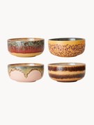 Ručne vyrobené misky's reaktívnou glazúrou 70's, 4 ks