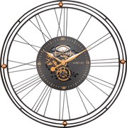 Nástenné hodiny Roman Gear Clock 90,5 cm čierno-zlaté