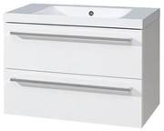 Mereo Mereo, Bino, kúpeľňová skrinka s umývadlom z liateho mramoru 81 cm, biela, dub, MER-CN661M