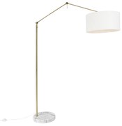 Moderná stojaca lampa zlatá s tienidlom bielym 50 cm nastaviteľná - Editor
