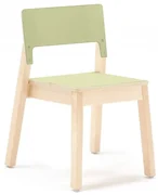 Detská stolička LOVE, V 380 mm, breza, laminát - zelená
