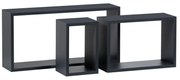Súprava nástenných poličiek P-009, matná sivá, 3 ks