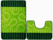 Sada kúpeľňových koberčekov RONDA svetlozelená / tmavozelená