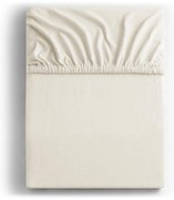 Biela/krémová napínacia plachta jersey 200x200 cm Amber – Restilo