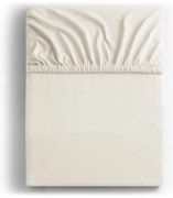 Biela/krémová napínacia plachta jersey 220x200 cm Amber – Restilo