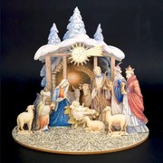 AMADEA Drevený skladací betlehem 3D 20 cm