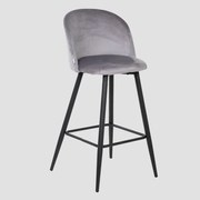 Barová stolička INU REDUCIDO zamatová, sivá 708756
