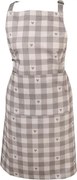 Kitchen Apron 70x85 Cm Grey Beige Cotton Hearts - 70*85 cm