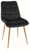 Signal CHIC D VELVET jedálenská stolička, RÁM dub / čierna BLUVEL 19