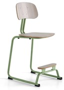 Školská stolička YNGVE, lyžinová podnož, zelená, jaseň, V 610 mm