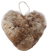 Závesná dekoratívne ozdoba chlpatého hnedého srdce - 10 * 5 * 10cm