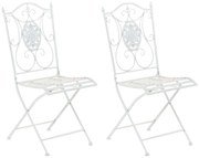 Kovová skladacia stolička Sibell (SET 2 ks) - Biela