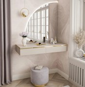 TOALETNÝ STOLÍK NESSIE KAŠMÍR + LED ZRKADLO POLMESIAC