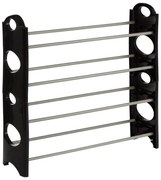 Kovový stojan na topánky v čiernej a striebornej farbe Tavia – Premier Housewares