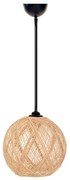 Závesné svietidlo v čierno-prírodnej farbe s tienidlom z juty ø 24 cm – Opviq lights