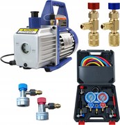 Vákuová Pumpa 42L/MIN+Manometre R134A R410A R404A Sada Na Klimatizáciu