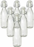 Skleněná fľaša s clip uzáverom, 0,5 l, 6 ks, 0,5 l