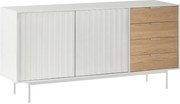 Teulat Sierra drevená komoda so zásuvkami - Biela - 160 cm