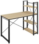 Počítačový stôl s policami - dub sonoma