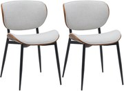 Set 2 jedálenských stoličiek Enid - látka - orech/krém