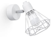 Bodové svietidlo Artemis, 1x biele drôtené tienidlo, (možnosť polohovania)