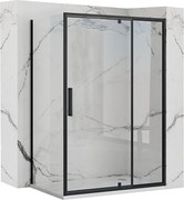 Sprchovací kút REA RAPID SWING 120/dvere x 100/zástena cm, čierny/transparent - bez vaničky