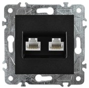 Elhard Dátová zásuvka Royal 2xRJ45, čierna YK2122B