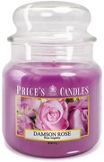 PRICE´S MIDI sviečka v skle Purpurová ruža - horenie 90h