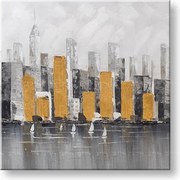 Maľovaný obraz na stenu MESTO 70x70 cm