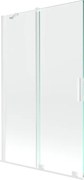 Mexen Velar vaňová zástena dvojkrídlová Posuvný 110 x 150 cm, Priehľadné, Biela - 896-110-000-01-20