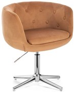 LuxuryForm DESIGN Kreslo MONTANA VELUR na striebornom kríži - medové