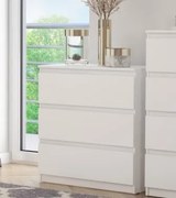 Zásuvková komoda Carlos 75 cm, biela%