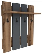 Nástenný vešiak Mita 70 cm hnedý/čierny