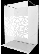 Mexen Kioto voľne stojaca sprchová stena 100 x 200 cm, transparentnéné/biely vzor 8 mm, čierna - 800-100-002-70-85