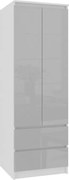 Skriňa STAR S 60 cm 2D 2SZ biela / metalická lesk