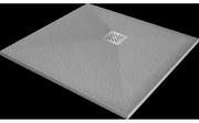 Mexen Stone+ kompozitná štvorcová sprchová vanička 70 x 70 cm, Šedá-Betón - 44617070