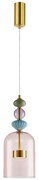 Závesné svietidlo Arte1, 1x viacfarebné sklenené tienidlo, g